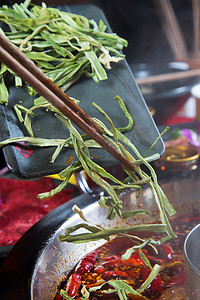 冬天火锅食材菜品正面特写餐饮美食摄影图