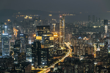 深圳南山区建筑群夜景