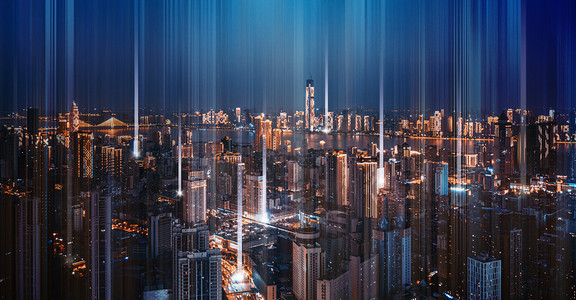 虚化光斑光效摄影照片_城市商务简约建筑背景
