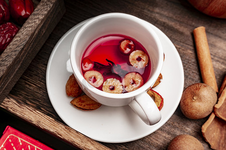 营养健康补气血花果红枣茶好味道饮品摄影图配图