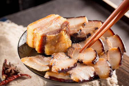 腌肉熟食春节年货美食新年腊肉摄影图配图