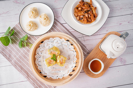 广式港式早点茶点点心美食摄影图配图