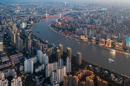 上海CBD地标城市夕阳城市城市摄影摄影图配图