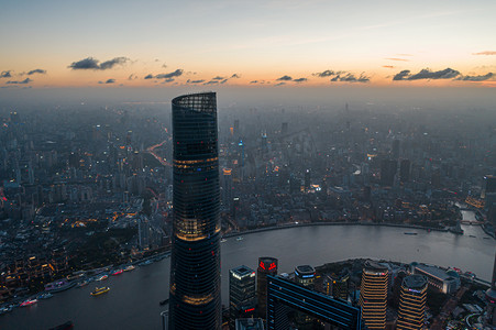 上海夕阳摄影照片_城市夕阳楼城市拍摄摄影图配图