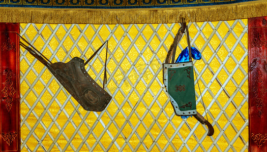 蒙古包挂件上午弓箭蒙古包旅游摄影图配图