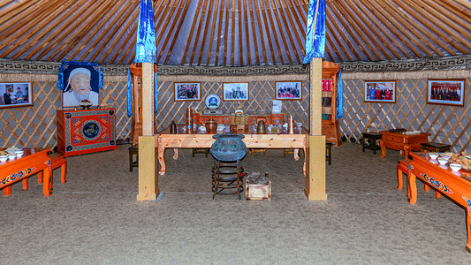蒙古大营上午大营室内素材摄影图配图