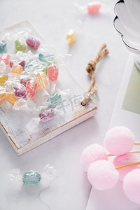 甜蜜甜食零食糖果摆拍摄影图配图