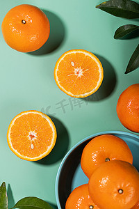柑橘橘子沃柑成熟果实摄影图配图