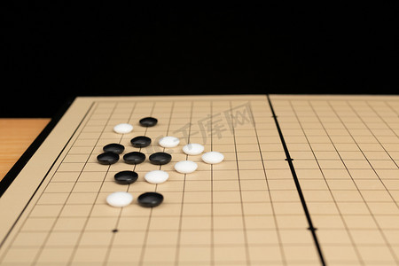 围棋棚拍围棋棋局室内静物摄影图配图