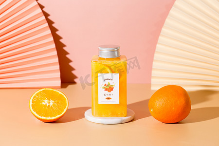 饮品水果满杯鲜橙甜品果肉摄影图配图