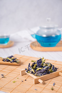 茶文化茶艺蝶豆花花茶茶饮摄影图配图