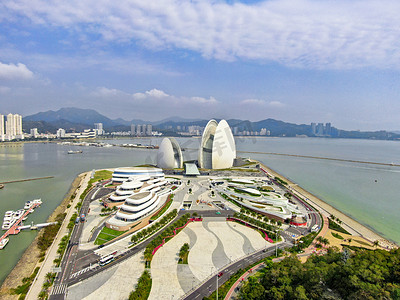 广东珠海日月贝地标建筑摄影图配图