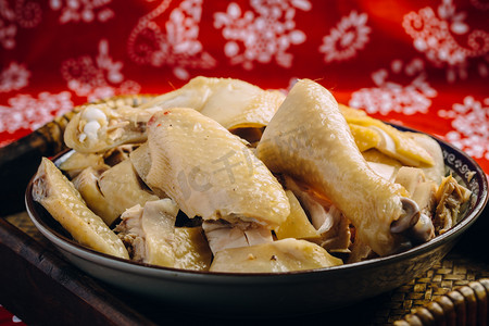 白切鸡春季美食肉类中式复古美食摄影摄影图配图
