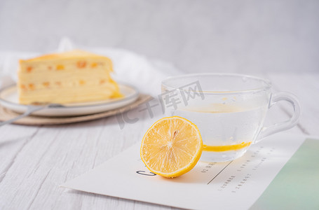 柠檬茶点心甜品蛋糕下午茶摄影图配图