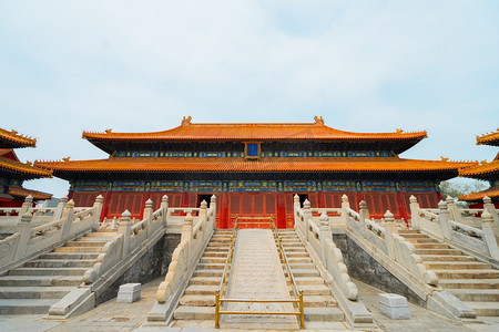 北京地标白天帝王庙大殿户外景点环境摄影图配图