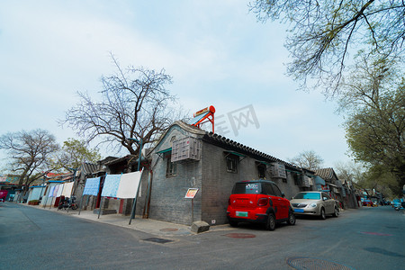 胡同文化白天老北京胡同街道户外环境摄影图配图