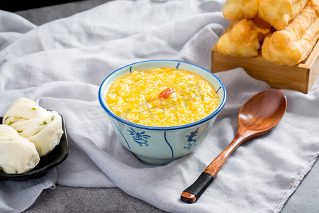 早餐中餐传统早点小米粥黄色摄影图配图