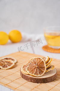 柠檬干水果干柠檬片食品食材摄影图配图