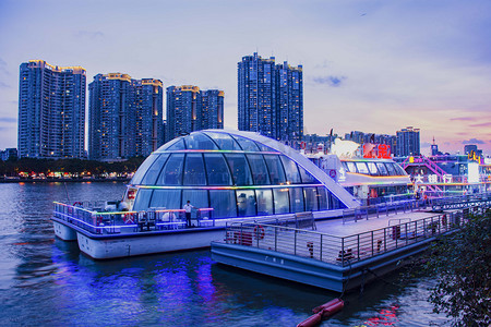 广州珠江游船码头城市摄影图配图