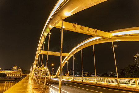 福建福州摄影照片_福州闽江解放大桥跨江夜景摄影图配图
