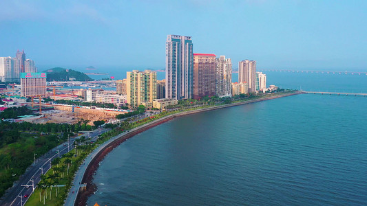 珠海城市半岛建筑房产情侣南路交通滨海风光海景房