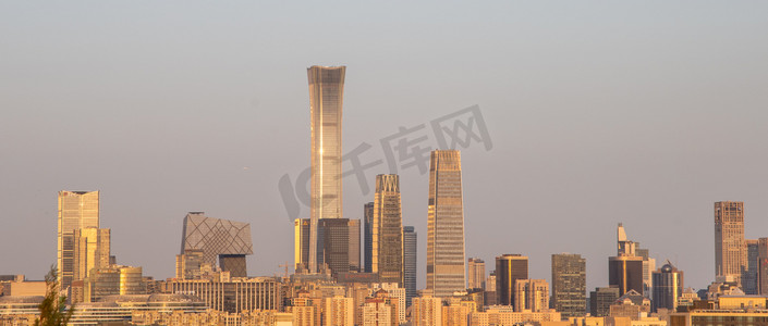 北京夕阳国贸建筑旅行摄影图配图