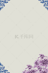 古典淡雅青花瓷花纹背景