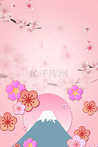 日本旅游背景图片_日本旅游樱花粉色文艺背景
