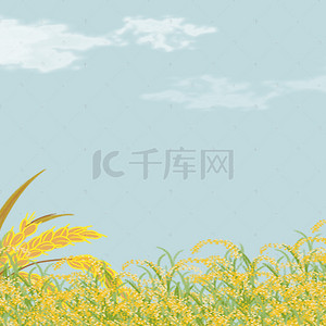 乡下背景图片_芒种清新插画背景