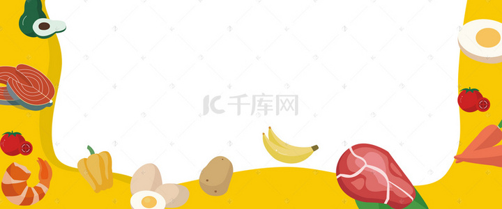淘宝夏季背景图片_夏季美食节卡通扁平几何橙色背景