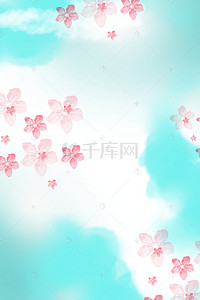 清新手绘花卉服装新品宣传海报背景素材