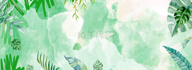 清新绿植背景背景图片_清新绿植banner