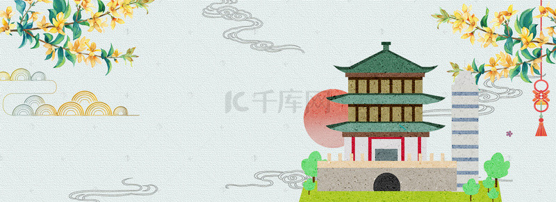 中秋节中国风电商海报背景