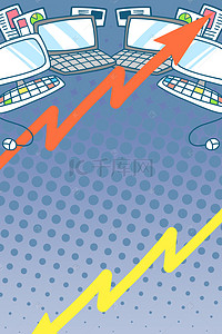 卡通商务办公背景图片_手绘卡通商务办公海报背景