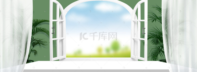 夏季上新淘宝海报背景图片_夏季上新窗户促销活动海报banner