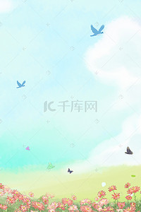 惊蛰绿色草地psd分层banner