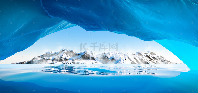 清凉狂暑季背景图片_C4D冰雪世界场景