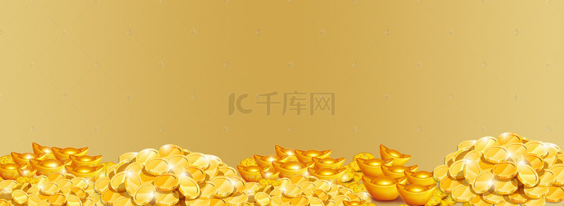 金融商务金色海报banner背景