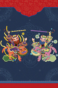 古典纹饰背景图片_手绘中国风2019年新年猪年大吉海报