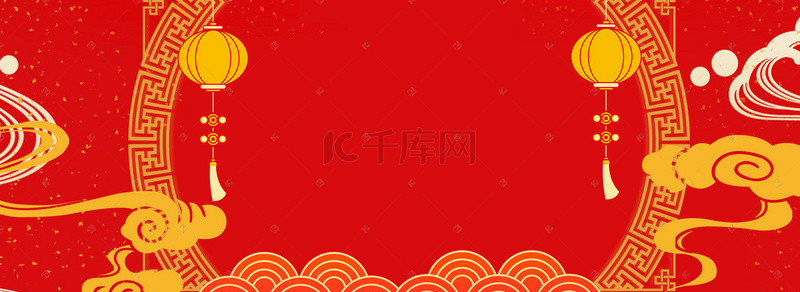 2019新年年货背景图片_年货节中国风红色电商海报背景