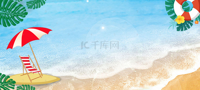 夏狂暑季背景图片_夏日海滩沙滩背景图