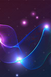未来生活海报背景图片_蓝色质感科技光线海报背景