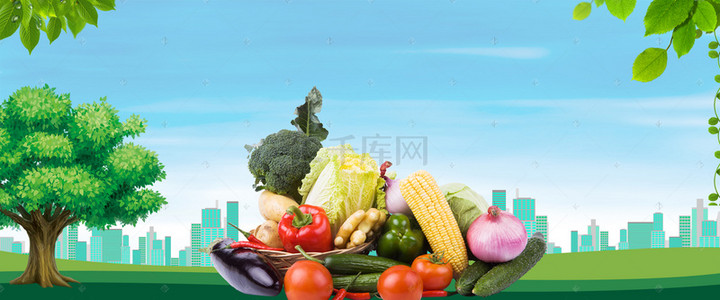 食品安全创意海报背景图片_有机蔬菜质量保证海报背景