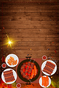 展板背景图片_中华美食特色烤肉背景