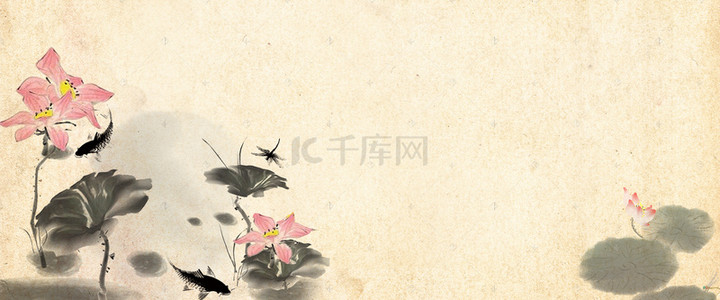 淘宝夏季背景图片_淘宝中国风banner背景海报