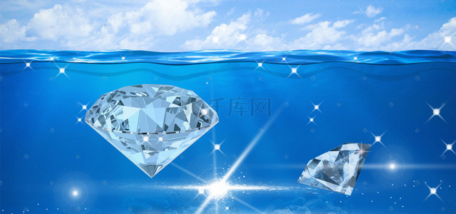 珠宝背景图片_钻石蓝色背景海报