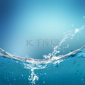 气泡主图背景背景图片_蓝色海洋透明气泡化妆品PSD分层主图背景