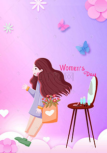 三八妇女节快乐背景图片_38妇女节女神节海报