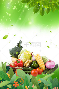 健康海报素材背景图片_有机蔬菜海报背景素材