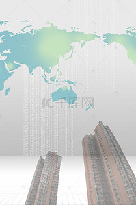 全球金融背景图片_简单高楼大厦全球金融背景
